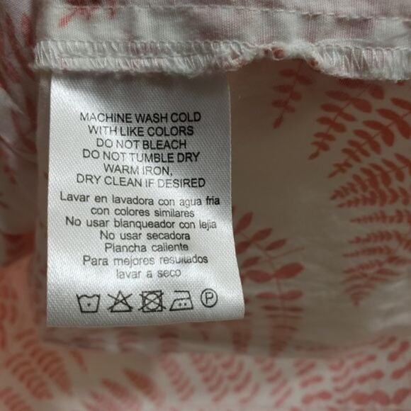 Havana Nines orange fern print 3/4" sleeve button up front blouse woman's size L - Picture 9 of 9